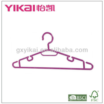 colorful plastic hanger with racks for tie and trousers bar